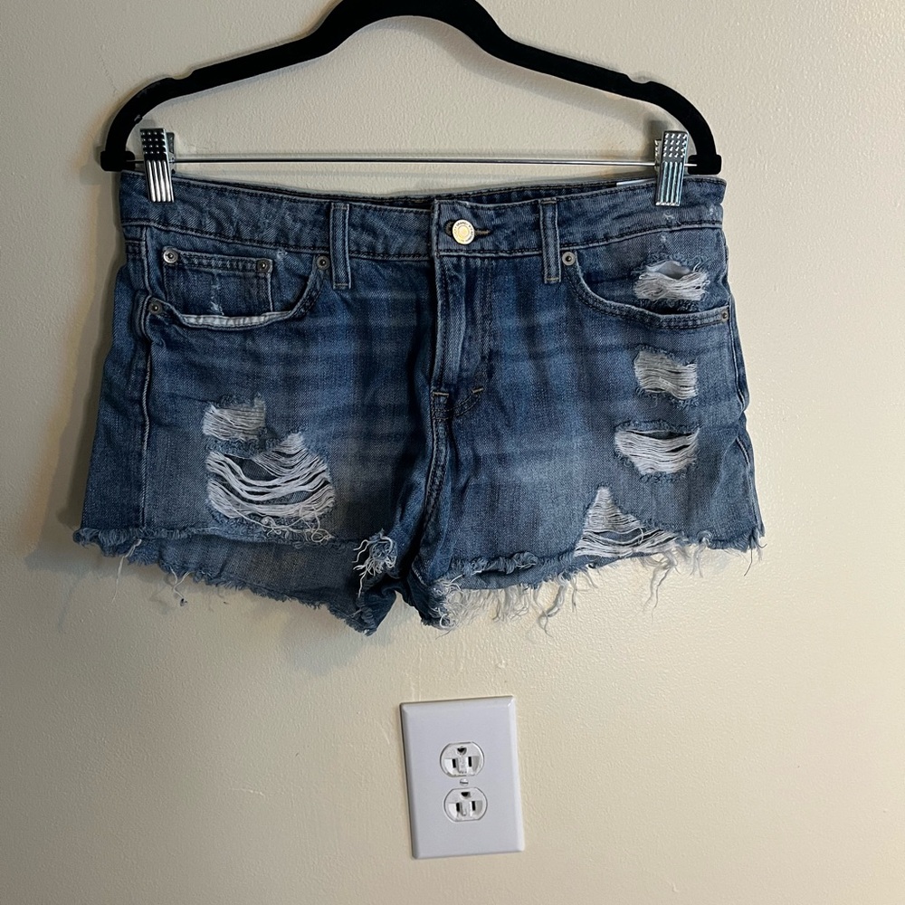 Lucky Brand Distressed Blue Denim Jean Shorts